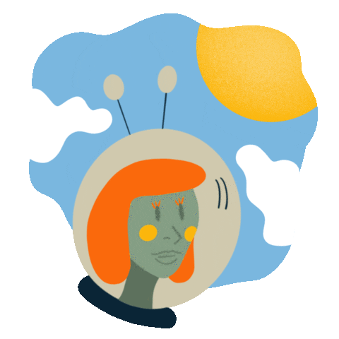 Girl Space Sticker by Ashley Slade Art