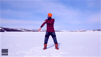 Canadian Bhangra Dancer Marks 2nd Vaccine Dose With Return to Frozen Lake