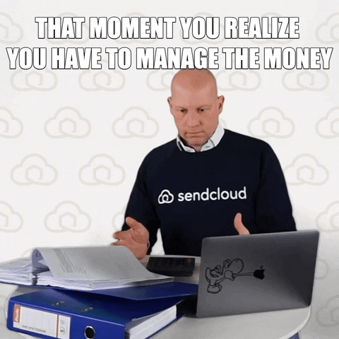 Sendcloud money ecommerce stressed finance GIF