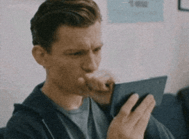 Tom Holland Staring At Phone GIF