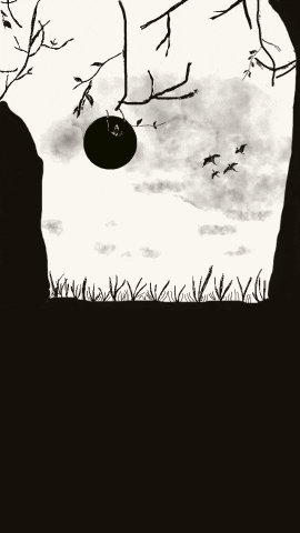 Yayuuu sun night moon bird GIF
