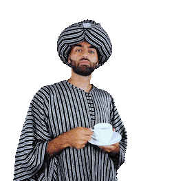 Tasse Kaffee trinken Aufkleber von The Sultan