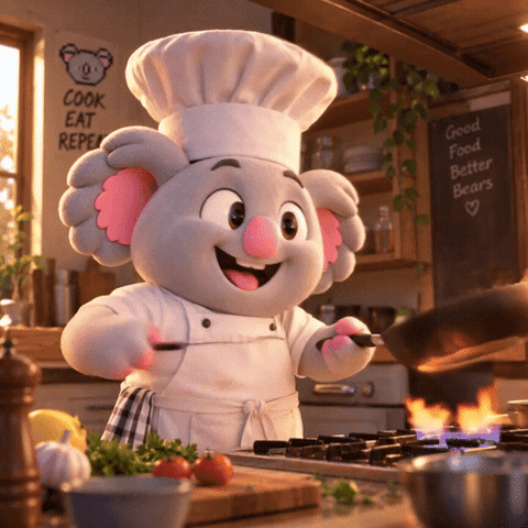 Bear Cooking GIF by Barely Bearz