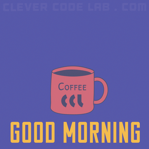 CleverCodeLab cat coffee good morning morning GIF