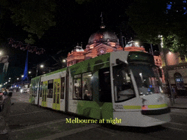 whereiskapa melbourne tram flinders street station melbourne at night GIF