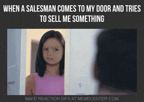 something mash up door tries salesman