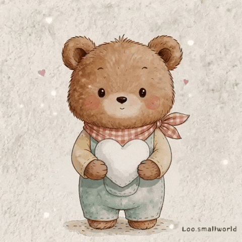 Cute Bear Hearts GIF