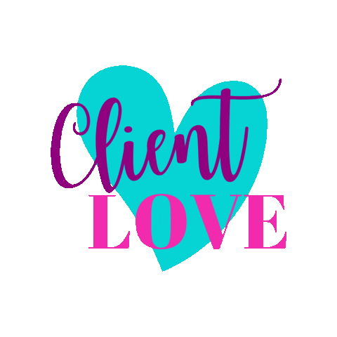 Client Love Teal Heart Sticker by Tracey Matney - Victory Points Social