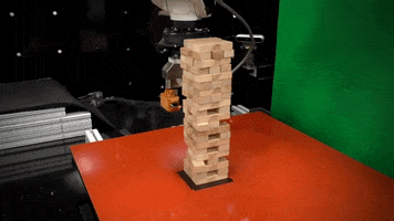 robot mit jenga man vs machine GIF
