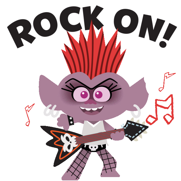 Rock On Sticker by DreamWorks Trolls for iOS & Android | GIPHY