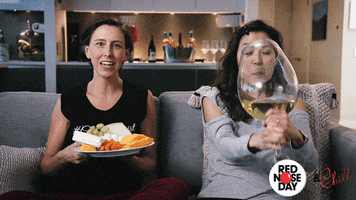 love wine eating GIF by Red Nose Day