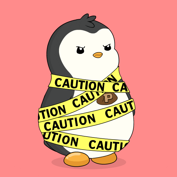 Penguin Warning GIF by Pudgy Penguins