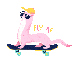 Fly Skate Sticker by Susann Hoffmann