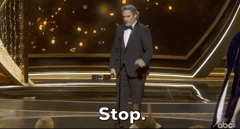 Joaquin Phoenix Stop GIF by The Academy Awards
