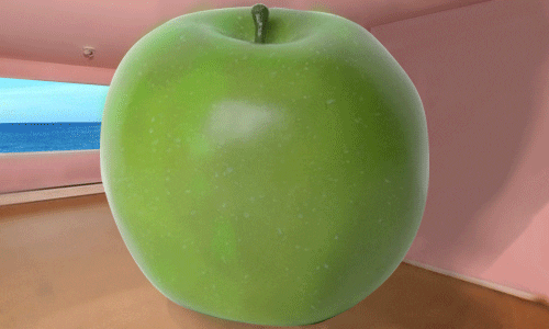 Jabłko w pokoju odsłuchowym GIF autorstwa NGB