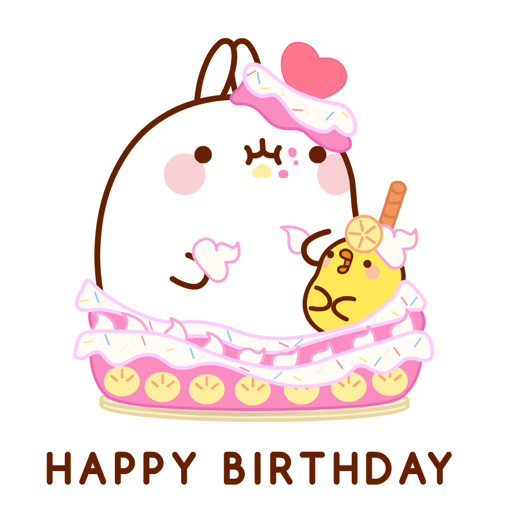 Excited Happy Birthday Sticker By Molang For Ios Android Giphy