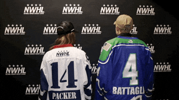 NWHL hockey woho hi-five womens hockey GIF