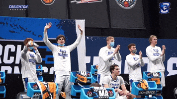March Madness Bench Mob GIF by Creighton University Athletics