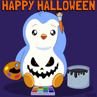 Scared Trick Or Treat GIF by Pudgy Penguins