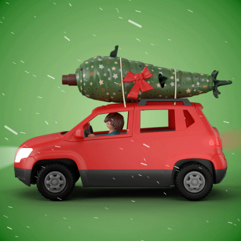 Driving Christmas Tree GIF by PLAYMOBIL