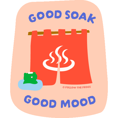 Hot Spring Japan Sticker by Follow The Frogs
