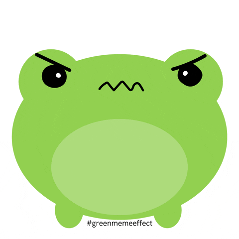 GreenMemeEffect green frog worried unsure GIF