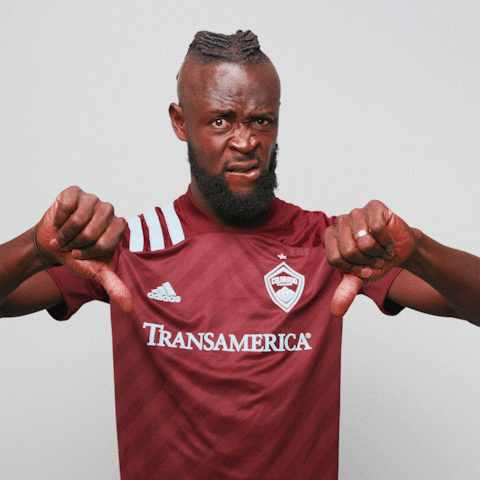 Major League Soccer Thumbs Down GIF by Colorado Rapids