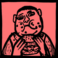 fat man eating GIF by Darién Sánchez