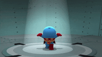 Pocoyo_Official fight training superman costume GIF