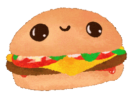 Burger Cutie Sticker by Kev Lavery
