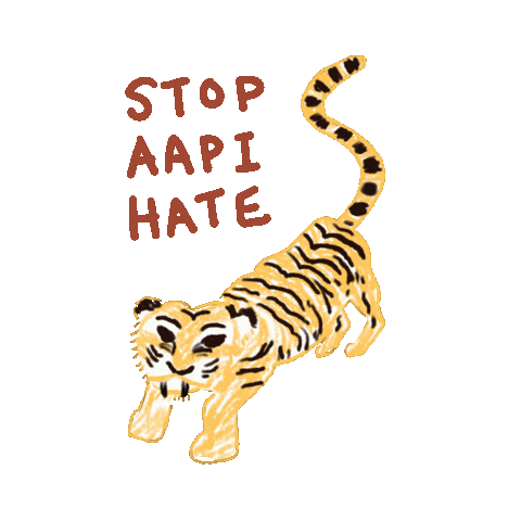 Asian American Tiger Sticker by Sarah Chow