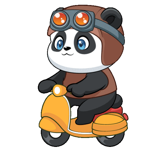 Panda Riding Sticker
