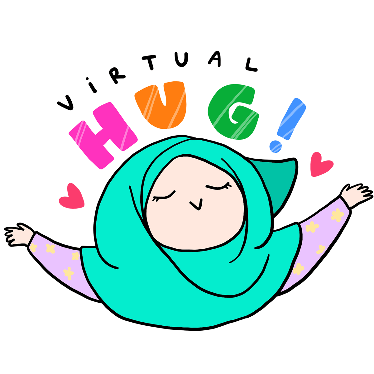 Hijab Virtual Hug GIF by ifalukis - Find & Share on GIPHY