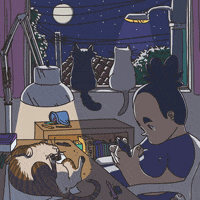 Cats Studying GIF by Little Gaby