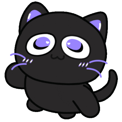 Black Cat Mimi Sticker by shichisōru