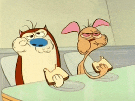 ren and stimpy eating GIF
