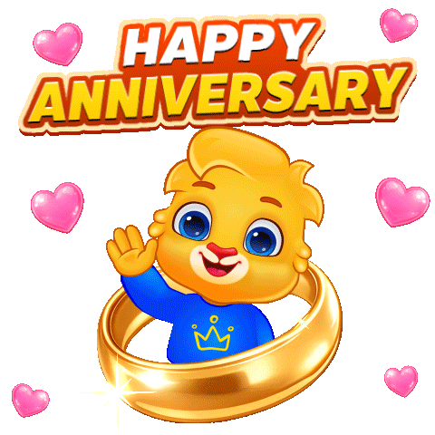 Happy Anniversary Celebration Sticker by Lucas and Friends by RV AppStudios