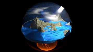 Jmartin_leo sea sky island sphere GIF