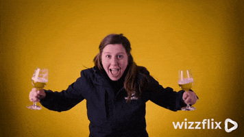 Wizzflix_ drink beer yellow yum GIF