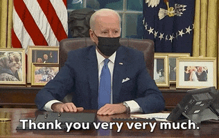 Thank You Very Very Much Joe Biden GIF by GIPHY News
