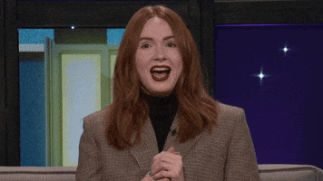 Karen Gillan Lol GIF by A Little Late With Lilly Singh