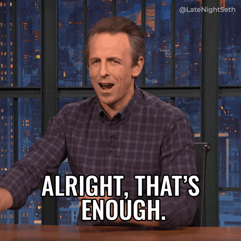 Stop It Seth Meyers GIF by Late Night with Seth Meyers
