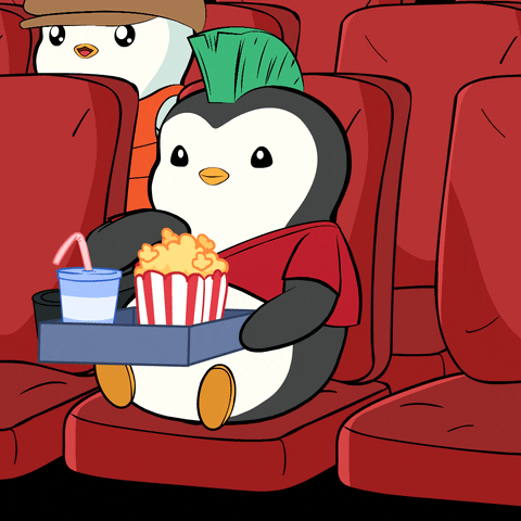 Movie Theater Popcorn GIF by Pudgy Penguins