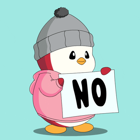 No Way Penguin GIF by Pudgy Penguins by pudgypenguins
