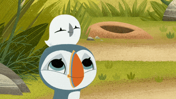 #puffin #rock #puffinrock #oona #baba #jump #happy #siblings GIF by Puffin Rock