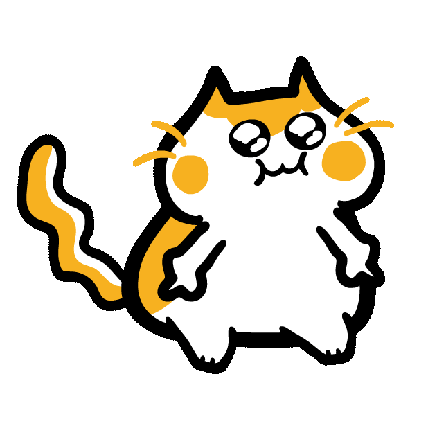 Cat Point Sticker by Poku Meow