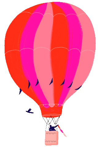Hot Air Balloon Holiday Sticker by Geo.ellen