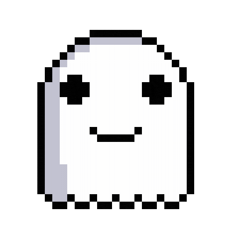 Happy Ghost Pixel Sticker