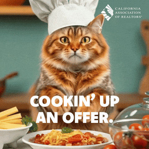Cat Cooking GIF by CALIFORNIA ASSOCIATION OF REALTORS®