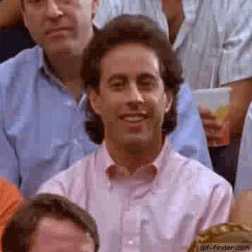 Seinfeld gif. Jerry sits in the middle of an audience. He looks down giving a reassuring smile while nodding. He gives a big thumbs up.  